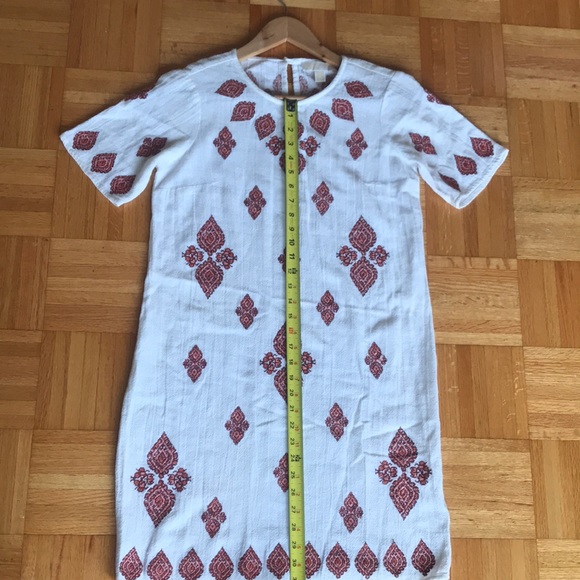 Michael Kors cotton mini dress/tunic white with orange embroidery. - Picture 7 of 7